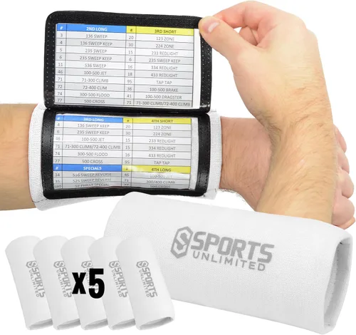 Vista 77 de Sports Unlimited Banda Instructora Triple para Adultos, Muñequeras de Fútbol para Jugadas, Muñequeras de Béisbol, Bandas de Brazo QB