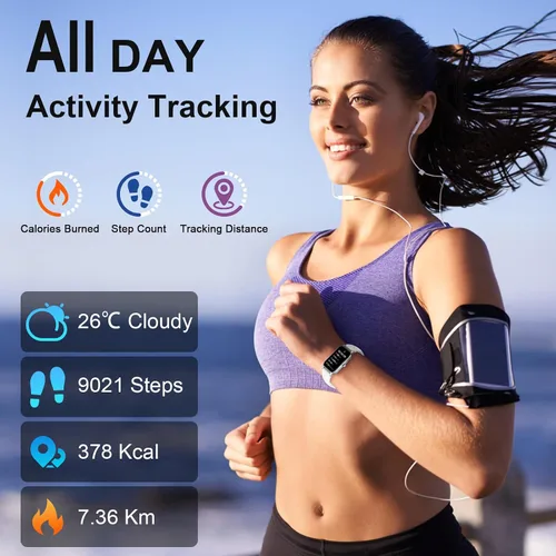 Vista 2 de Reloj inteligente (respuesta/hacer llamada), nuevo rastreador de fitness 2025 para hombres y mujeres, reloj de fitness HD de 1.57 pulgadas, monitor