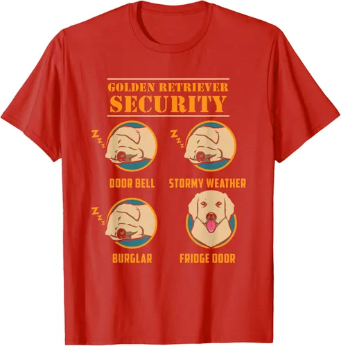 Vista 77 de Camisa Golden Retriever de seguridad Golden Retriever para perro divertido, Negro, S