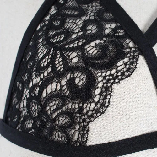 Vista 4 de ctdiral Brasier sexy de tirantes elásticos sin copas para mujer, de talla grande, a la moda, con abertura, para mujer