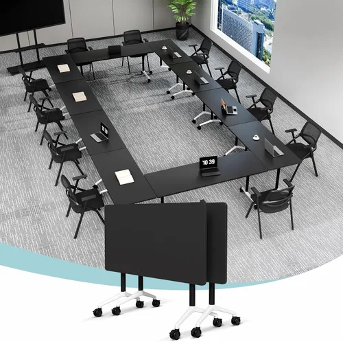 Vista 28 de Mesa de conferencias plegable, mesa de sala de conferencias con ruedas, mesa de conferencias plegable modular, mesas de reuniones de entrenamiento