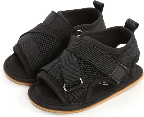 Vista 43 de Sandalias de verano para bebés, niñas y niños, unisex, antideslizantes, suela suave, transpirable, para primeros pasos, zapatos de playa al aire
