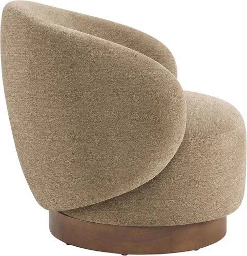 Vista 8 de KISLOT Silla giratoria moderna de barril redondo con tela tapizada de rendimiento para sala de estar, dormitorio, sala de espera, 1 caja