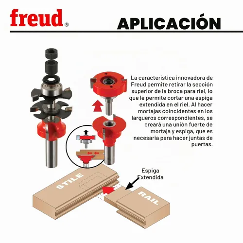 Vista 6 de Broca encaminadora Freud 99–001 1/2-pulgadas a 1–1/4 pulgadas con vástago 1/2 pulgada