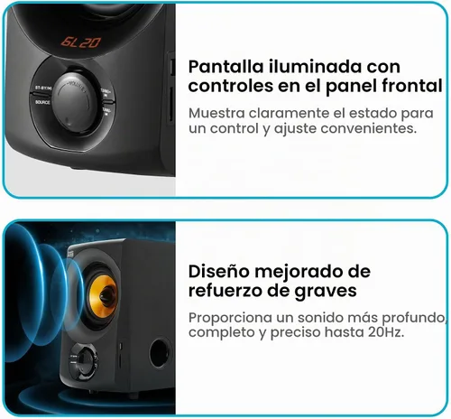 Vista 7 de Acoustic Audio AA5170 Sistema de bocinas Bluetooth 5.1 para cine en casa 700W con subwoofer de graves activos
