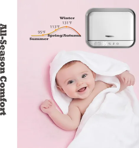 Vista 6 de Calentador de toallitas, dispensador de calentador de toallitas para bebés, contenedor de gran capacidad con luz nocturna, pantalla de temperatura