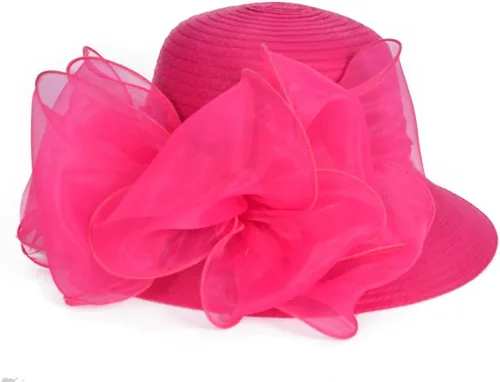 Vista 2 de Ascot Kentucky Church Derby Bowler Cloche Sombrero Bowknot Organza Vestido de novia Gorra S051