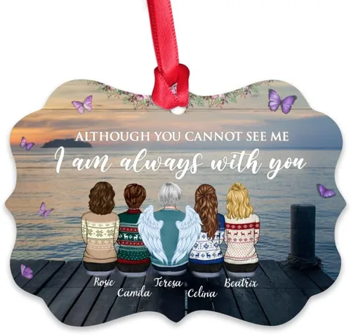 Vista 9 de Gossby Adorno conmemorativo de Navidad personalizado – Pérdida de padre estoy siempre contigo (padre, hija) personalizado para decoración de árbol
