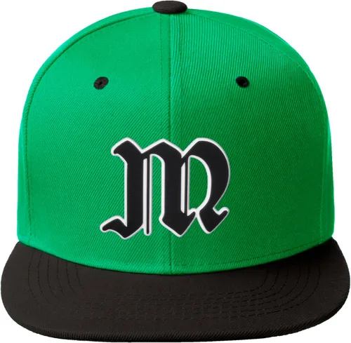 Vista 738 de Daxton Gorra clásica con visera de billete plano con letras del alfabeto inglés antiguo de la A a la Z