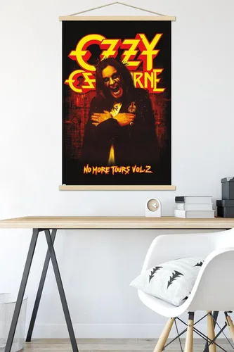 Vista 5 de Trends International Ozzy Osbourne - Póster de pared No More Tours, 22.37 x 34.00 pulgadas, paquete de impresión premium y colgador de madera de haya