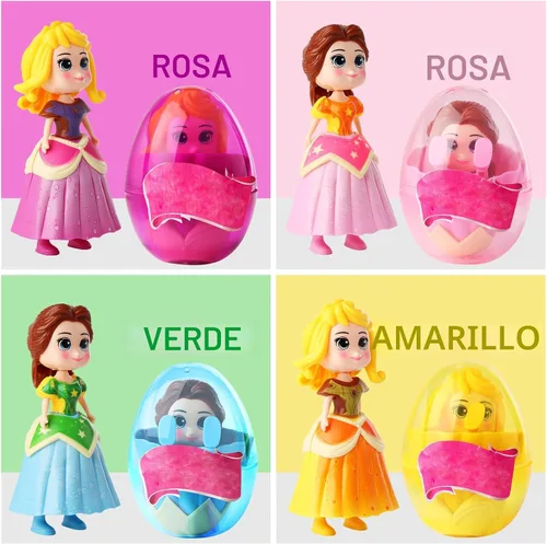 Vista 3 de xutengy Paquete de 4 rellenos esenciales para cesta de Pascua, huevos de princesa, juguetes de deformación prellenados para niños y niñas