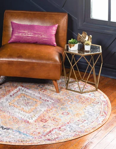 Vista 13 de Unique Loom Brighton Collection - Alfombra vibrante con estampado tradicional, medallón, azul/beige, rectangular de 2 pies 2 pulgadas x 3 pies 1