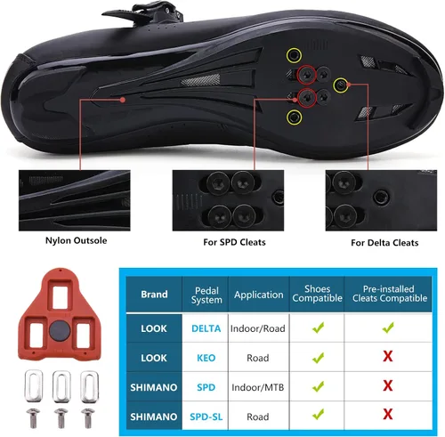 Vista 3 de Mens Womens Cycling Shoes Compatible with Pelaton Bike Shoes Road Bike Shoes Riding Bicycle Pre-Installed with Delta Cleats Clip Indoor Outdoor Pedal