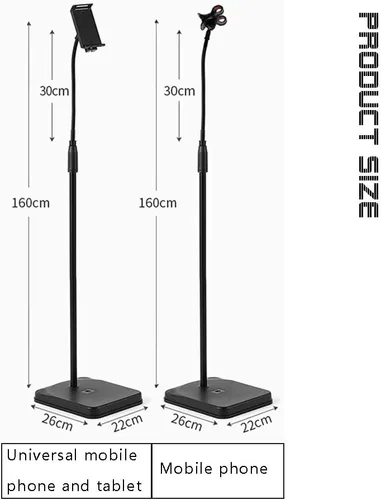 Vista 5 de Soporte para teléfono para cama, soporte de suelo ajustable, soporte de teléfono, soporte para selfie Stick Live Broadcast Bed Watching Tv Dramatic