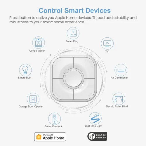 Vista 2 de Botón inteligente Onvis, interruptor inteligente de 5 teclas, controlador de escena, compatible con Apple HomeKit, activa automáticamente accesorios
