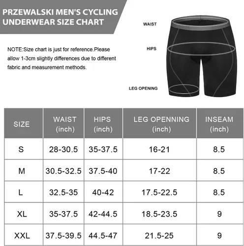 Vista 7 de Przewalski Ropa interior de ciclismo para hombre, 4D, acolchados, pantalones cortos de ciclismo de montaña, pantalones cortos acolchados
