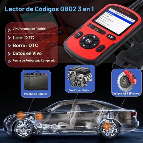 Vista 4 de Autel AL549 OBD2 lector de código del escáner con diagnóstico del ABS y prueba de la batería Enhanced Check & Reset Engine Fault Code, Live Data