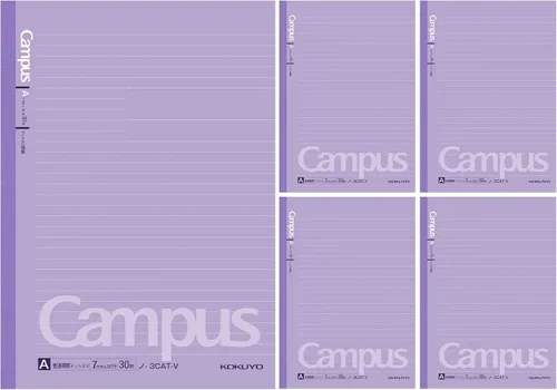 Vista 13 de KOKUYO Cuadernos de composición, paquete de 5 cuadernos Campus Semi-B5 Comp con punto A a rayas de 0.276 in, 30 hojas, cuaderno rayado escolar 50