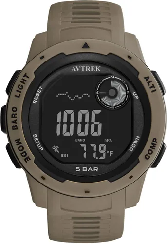 Vista 9 de Reloj táctico para hombre con brújula, podómetro digital impermeable 50M, altímetro para senderismo al aire libre y escalada (negro)