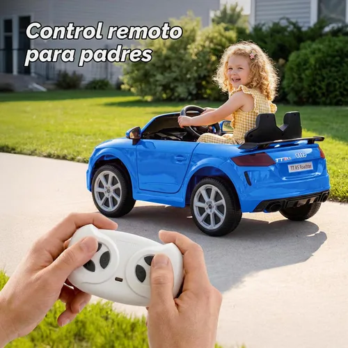 Vista 4 de Audi TTRS 12V - Juguetes de paseo con licencia para niños pequeños de 1 a 3 años Azul oscuro