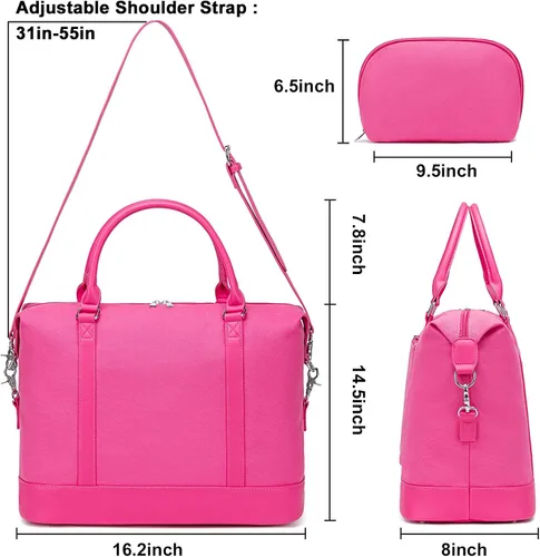 Vista 19 de BLUBOON Bolsas de viaje con cremallera, bolsa de lona para mujer, bolsa de fin de semana para mujer, bolsa de lona para llevar en la bolsa de lona