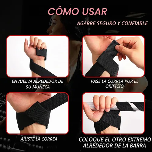 Vista 3 de FIGHTSENSE - Correas de elevación para levantamiento de pesas, correas de muñeca de gimnasio para hombres y mujeres, correas de levantamiento