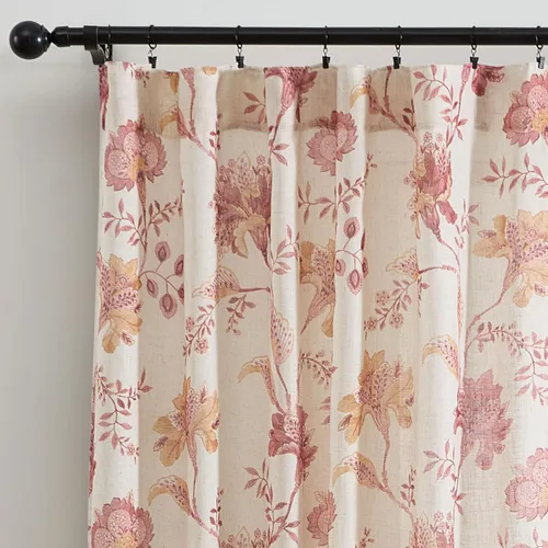 Vista 16 de HLC.ME Brookville - Cortinas de lino con estampado floral, con bolsillo trasero y pestaña trasera, paneles de cortina para dormitorio, comedor