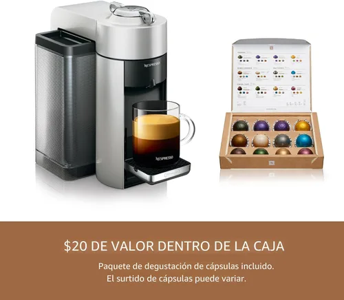 Vista 7 de Nespresso Vertuo - Cafetera de café y espresso de De'Longhi, 1597 mililitros, color plateado