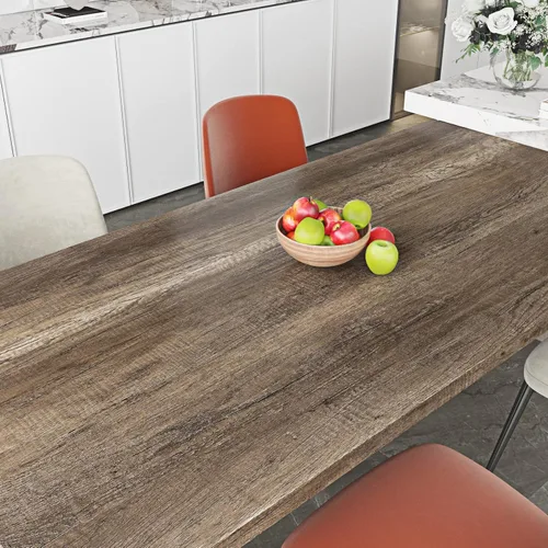 Vista 3 de FunStick Papel pintado de madera marrón arranca y pega, impermeable, extraíble, papel de contacto de grano de madera natural autoadhesivo, papel