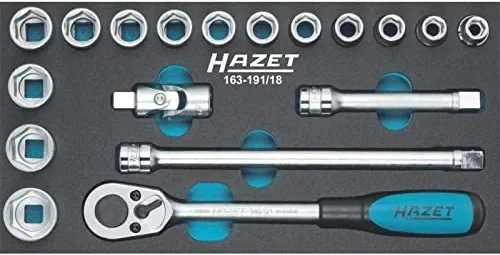 Vista 5 de Hazet 163-181/17 Juego de herramientas en sistema de inserción de seguridad Negro/Azul/Plateado