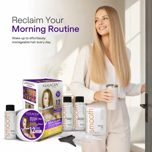 Vista 7 de KERAGEN Kit de alisado de cabello en casa, control de encrespamiento