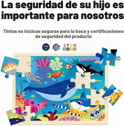 Vista 3 de Rompecabezas de 24 piezas para niños de 3 a 5 años, animales