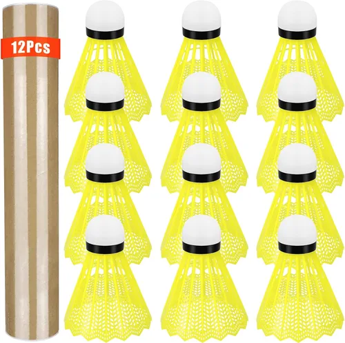 Vista 9 de Hysagtek 12 piezas de bádminton volante de bádminton Birdie, deportes interiores y exteriores, entrenamiento de pelota de ejercicio, gimnasio, juego