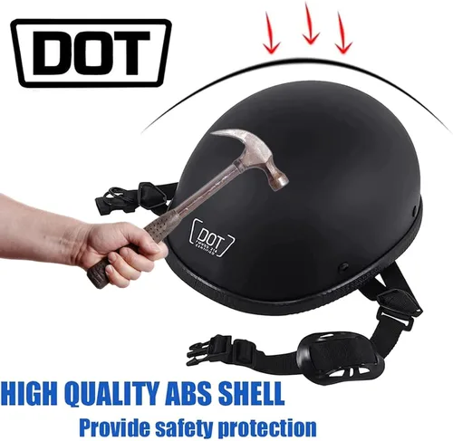 Vista 5 de Medio casco de motocicleta de estilo retro, diseño clásico, medio casco de motocicleta, certificado por DOT
