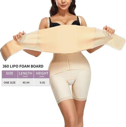 Vista 2 de YERKOAD Tabla de compresión abdominal de espuma Lipo 360 Lipo para después de la cirugía, liposucción abdominal, aplanando la recuperación lumbar