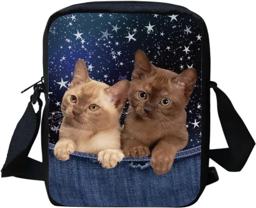Vista 31 de HUGS IDEA Animales Cara Pequeña Crossbody Bolsos Bolso De Hombro Bandera estadounidense