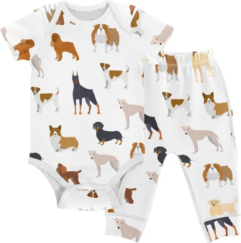 Vista 9 de vvfelixl Conjunto de mamelucos de bebé, pantalones y gnomo, hongo, manga corta, ropa de bebé para niños y niñas, 3M Multi1