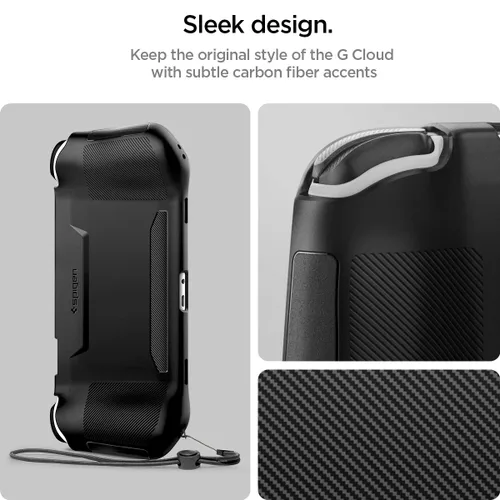 Vista 2 de Spigen Rugged Armor - Funda protectora de mano diseñada para Logitech G Cloud Gaming Accesorios de mano Logitech G Cloud Gaming - Negro mate