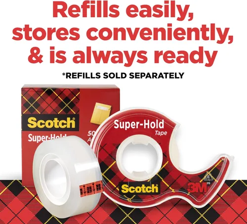Vista 6 de Scotch Super-Hold Tape, 3/4 x 300 pulgadas, 3 rollos dispensadores