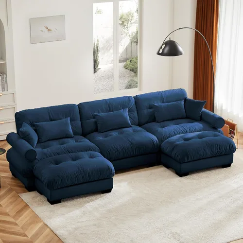 Vista 65 de Otomana beige para sofá modular modular, sofá individual, asiento otomano para sofá modular convertible, sofás de terciopelo para sala de estar