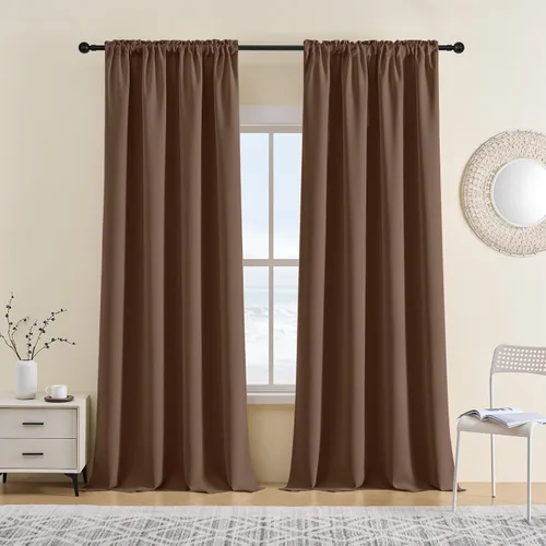 Vista 36 de CUCRAF Cortinas opacas cortas para oscurecer la habitación, paneles de cortina para ventana, bolsillo para cortinero, cortinas sólidas