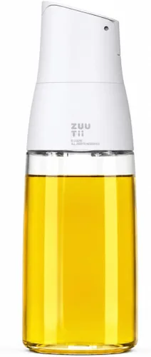 Vista 8 de Dispensador de Aceite de Oliva Zuutii, Envase de Aceite sin Goteo para Cocina. Dispensador de Vinagre, Botella de Vidrio para Cocina, 500ML, Crema