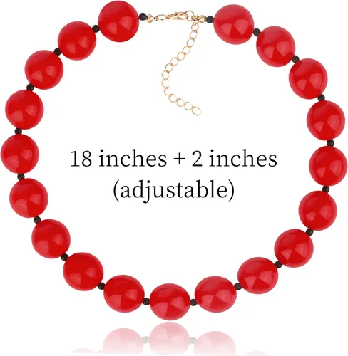 Vista 3 de YOUGANNA Harry Chunky Colorful Beaded Choker Necklace for Women One Direction Harry Funky Big Bubblegum Bead Necklace for Men Harry Fans Jewelry