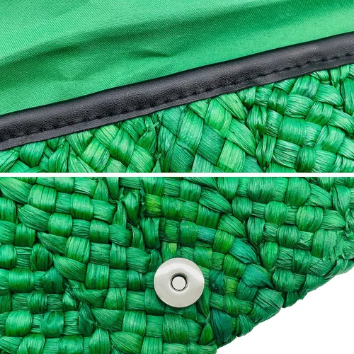 Vista 3 de Seamido Bolsos de mano de paja para mujer, bolsos tejidos de paja de maíz, bolsos de playa