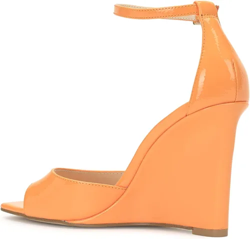 Vista 7 de Jessica Simpson Tacones de cuña LEEHI de piel sintética con punta abierta para mujer