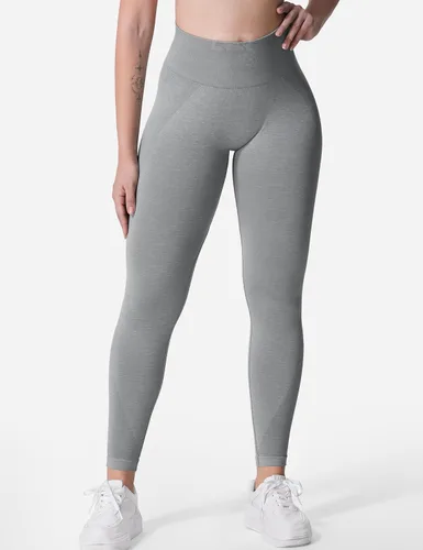 Vista 2 de QOQ Leggings de entrenamiento sin costuras para mujer, con control de abdomen, levantamiento de glúteos, mallas de cintura alta, pantalones de yoga