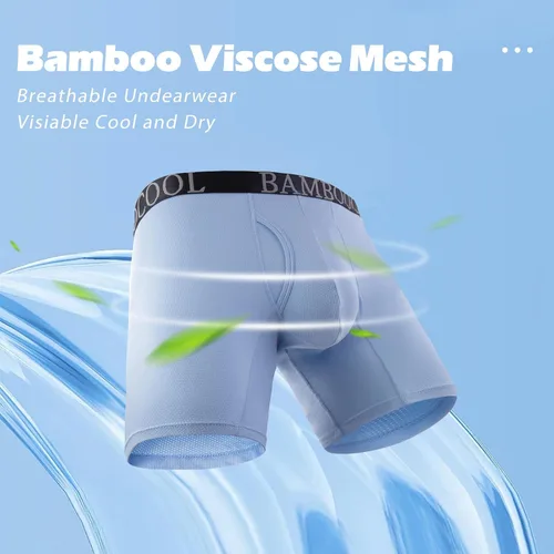Vista 2 de BAMBOO COOL Men's 360 Breathable Mesh Underwear Moisture-Wicking Boxer Briefs Cooling Performance,Multipack