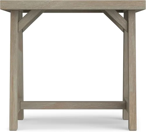 Vista 4 de Simpli Home - Sawhorse - Mesa de centro, color castaño oscuro., Pino, Distressed Grey