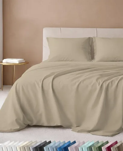 Vista 37 de California Design Den Juego de sábanas de lujo tamaño Queen, 100% algodón, sábanas de 600 hilos con bolsillo profundo, ropa de cama de calidad de 13