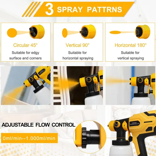Vista 3 de Pulverizador de pintura inalámbrico para batería DEWALT de 20 V máximo, pulverizadores de pintura para interior del hogar, HVLP, eléctrico, sin
